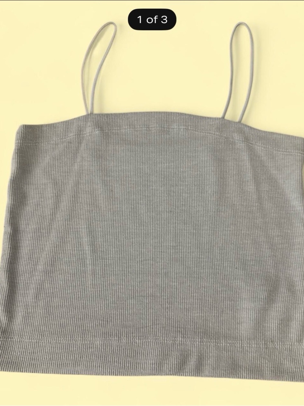American Eagle Outfitters Gray Ribbed Spaghetti-Strap Cami